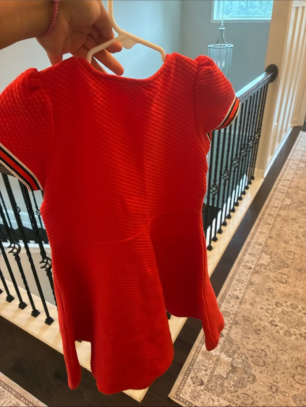 Janie and Jack Red Quilted Stripe-Trim Dress